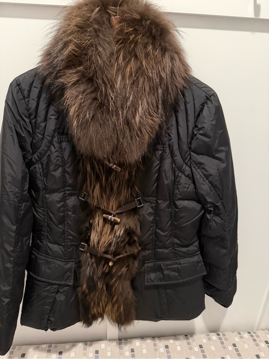 Moncler Jackets & Blazers - Moncler Black Puffer Jacket with Brown Fur Trim